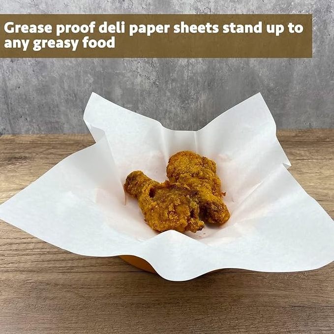 Fast Food Deli Wax Wrapping Grease Proof Tissue Paper Sheet For Reusable Parchment Baking Butter Sandwich Packaging