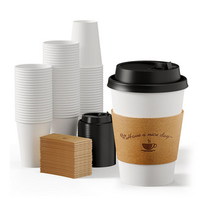 Wholesale Factory Custom Printed Logo Disposable Paper Cups Customized Hot Coffee Paper Cup with Lid