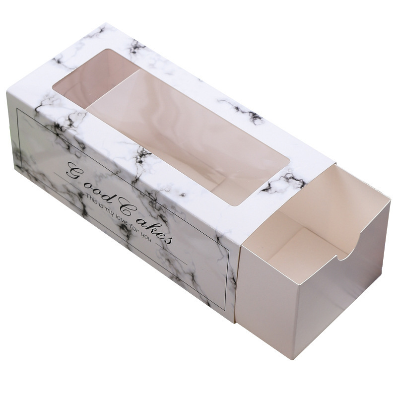 Custom Dessert Treat Bakery White Kraft Paper Boxes Packaging Disposable Take Away Cardboard Food Container Box