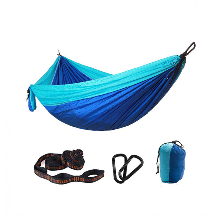 Ultralight Nylon Parachute Camping Hammock Single & Double Portable Hammock with 2 Hanging Straps for Backpacking Travel Beach