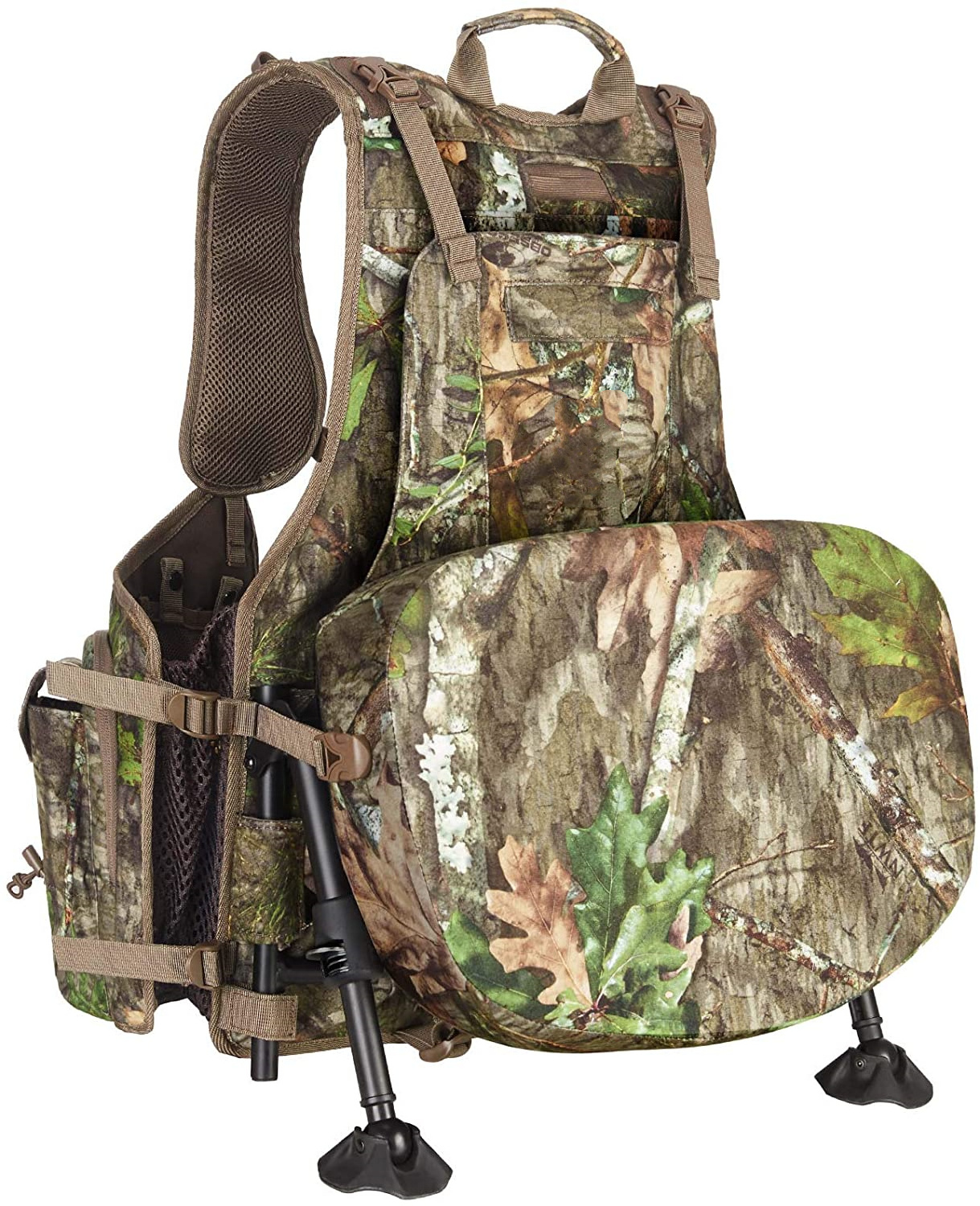 Turkey Vest with Seat Hunting Vest with Game Pouch and Kickstand Strut Camo Turkey Hunting Clothes for Men Women