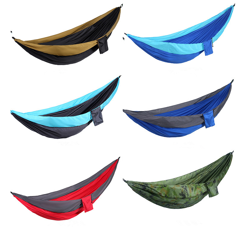 Ultralight Nylon Parachute Camping Hammock Single & Double Portable Hammock with 2 Hanging Straps for Backpacking Travel Beach