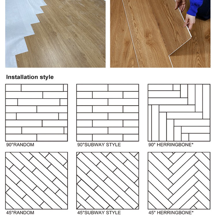 Fibre Glue Waterproof 3.5mm 4mm 4.2mm 5mm 6mm Thickness Luxury Vinyl Floor Interlocking Laminate Flooring Vinyl Spc Flooring