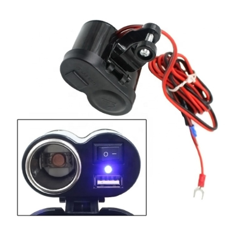 24V Motorcycle Waterproof 12V Cigarette Lighter Socket USB Car Charger socket