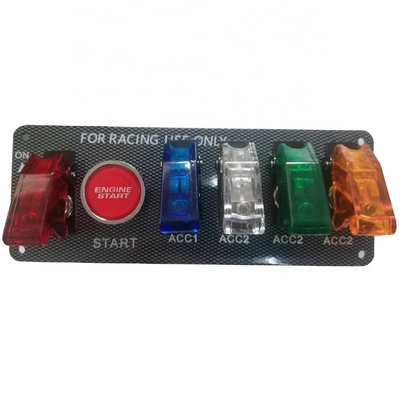 Car Ignition Switch Engine Start Push Button 5 Toggle Racing Switch Panel