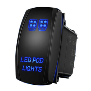 Car Boat LED POD Lights Rocker Switch 5Pin Laser SPST On/Off LED Light 20A/12V 10A/24V Switch