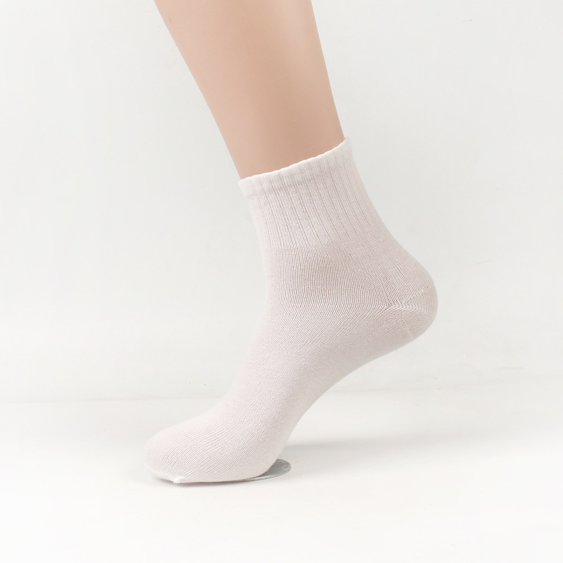 Polyester breathable black white grey plain men women socks