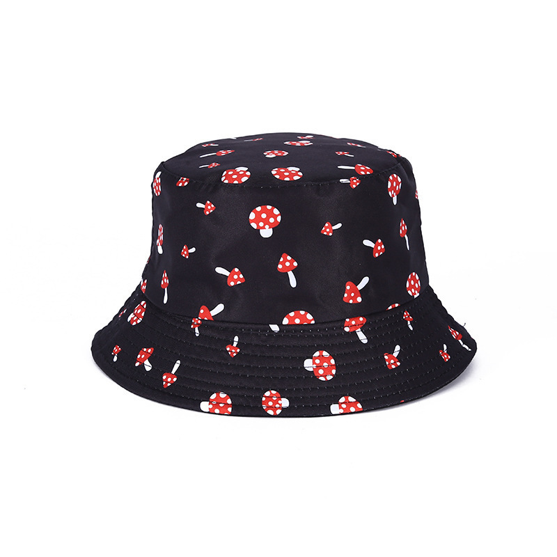 HF Cross-border new creative printing Multiple designs double-sided mushroom hat basin bucket hats