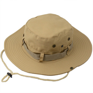 Outdoor foldable adjustable unisex  polyester big brimmed bucket hat for  fishing hiking mountaineering