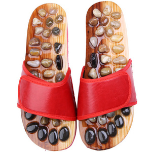 Summer pebble stone acupressure feet massage slipper for men women