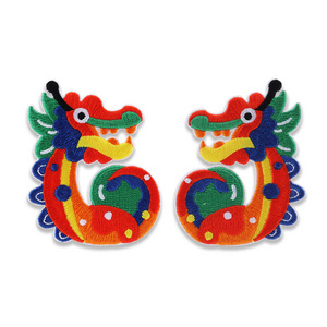 2024 Colorful dragon Chinese New Year zodiac cloth sticker accessories applique cloth embroidered with broken patches