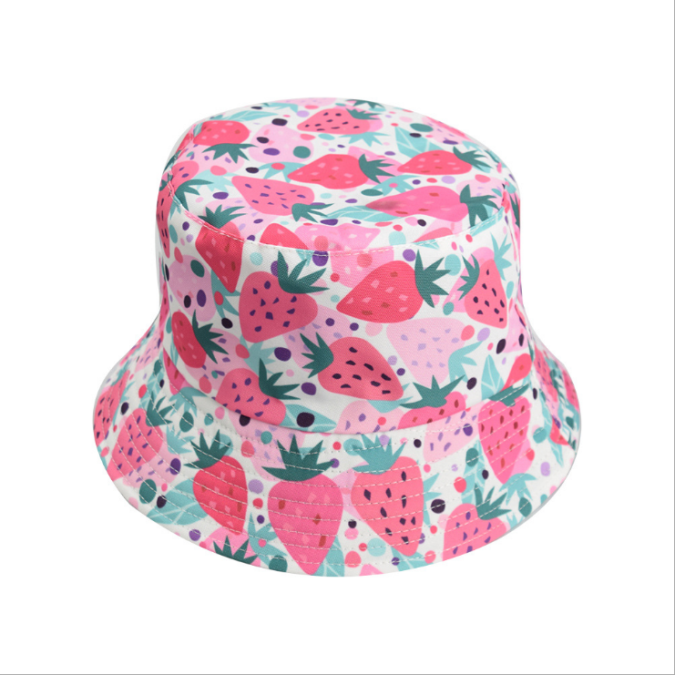 HF Cross-border new creative printing Multiple designs double-sided mushroom hat basin bucket hats