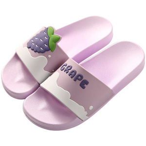 New summer cute cartoon fruit slippers indoor bath outside home for wear soft sole non-slip shoes for men and women