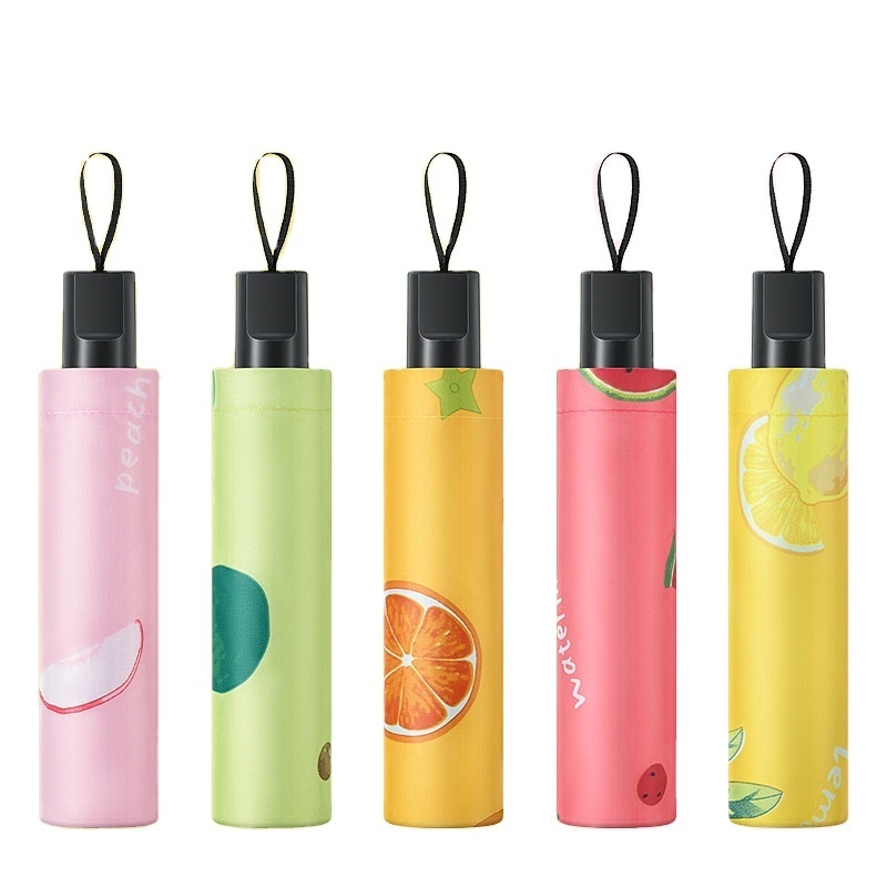 Fruit style umbrella for women both sunny and rainy foldable sunshade umbrella sun protection and UV protection logo umbrella