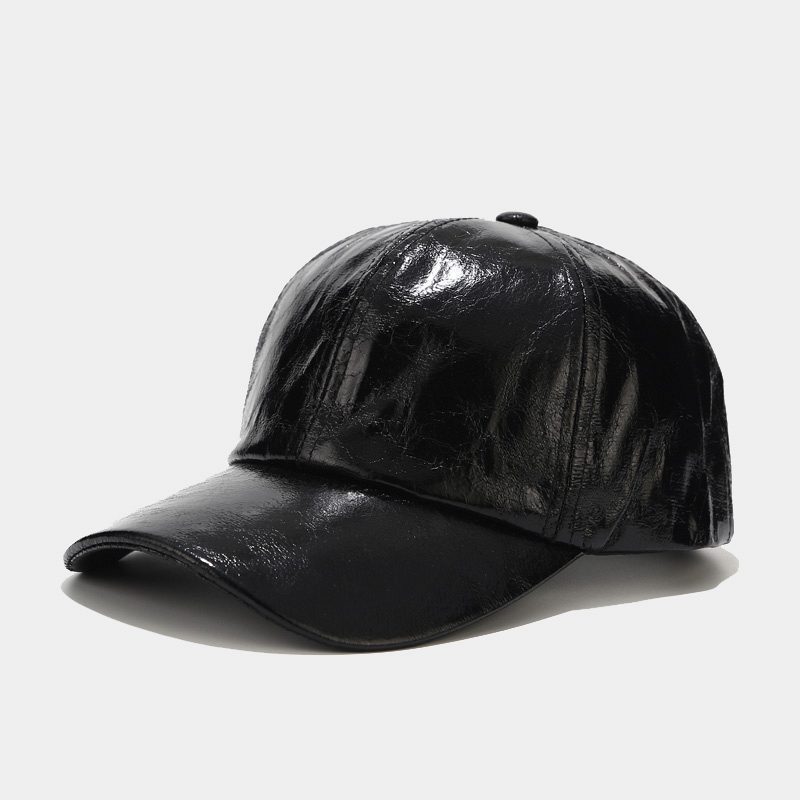 Europe and the United States pleated PU baseball cap men and women street trend colorful laser cap