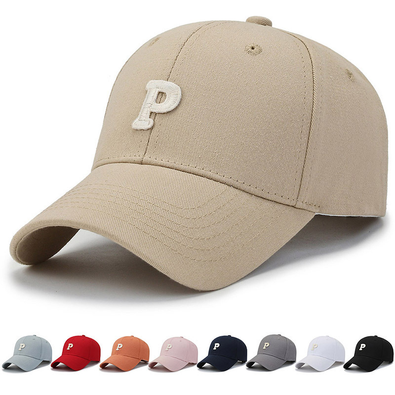 Spring and summer new labeling letter P baseball cap male and female couples fashion trend sunscreen cheap cap and hat