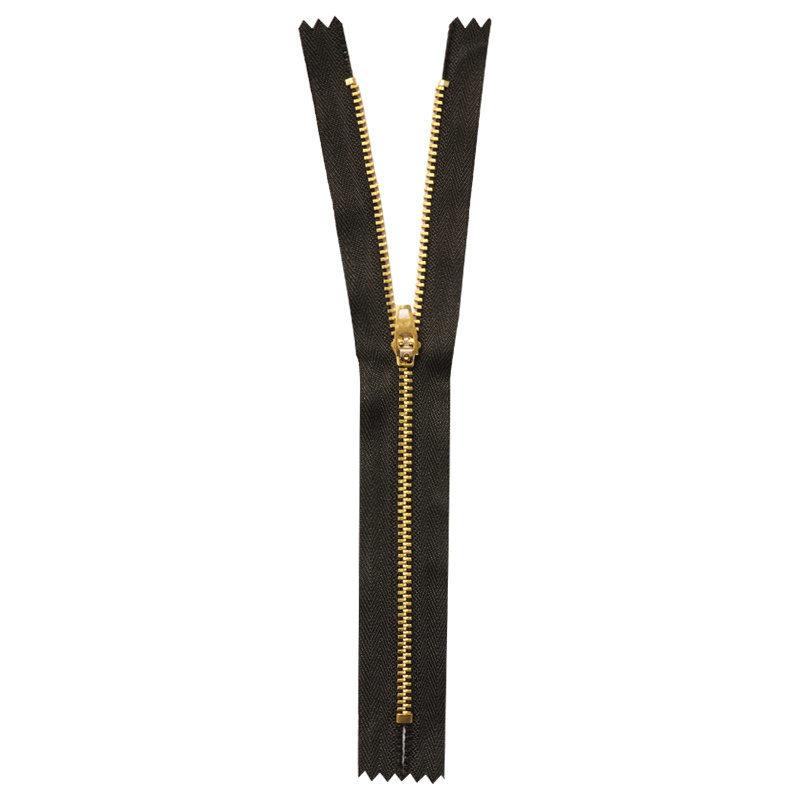 #4.5 YG slider gold brass zipper close end  15cm