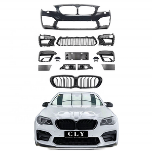 Luxury Car Parts Front Bumper For BMW 2010-2017 F10/F18 Upgrade 2021 M5 Body Kits With Conjoined Large Grille Flog Lamp Frame