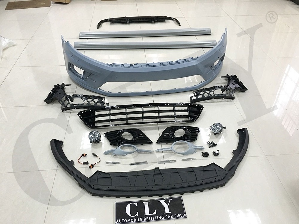 Automotive Body Parts Car Bumper For Volkswagen CC Upgrade R-Line PP Body Kits Grille Side Skirt Flog Lamp Frame Rear Diffuser