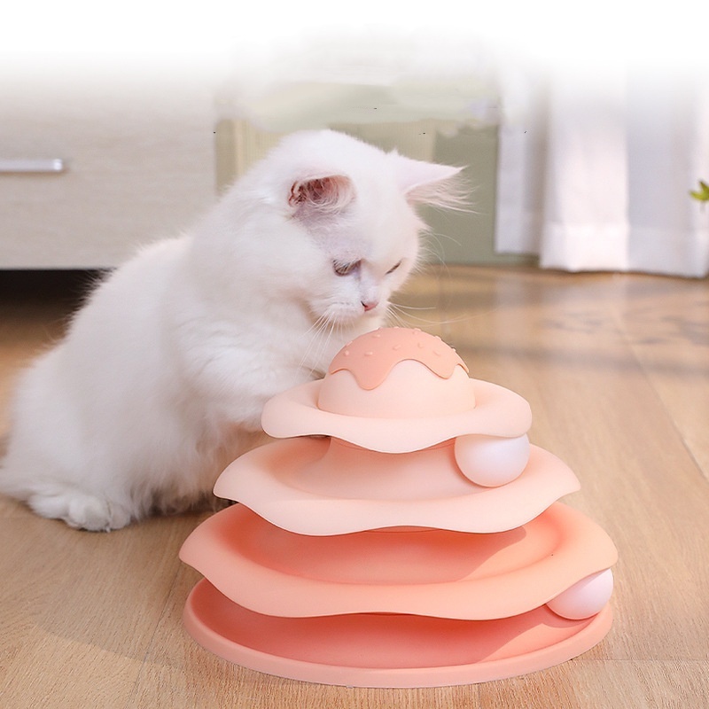 Pet interactive toys ice cream track chase disc tickle cat relieves the boredom artifact cat self hi toy