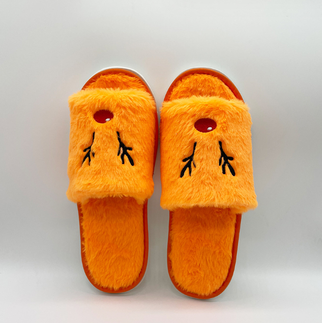 Home flat holidays halloween pumpkin scream plush slippers for men woman