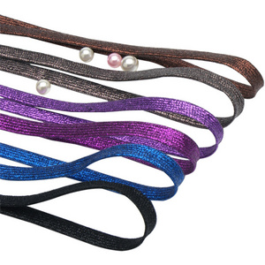 youki flat shoelaces 10mm Flash high quality shoelaces 28colors Silk shoelaces