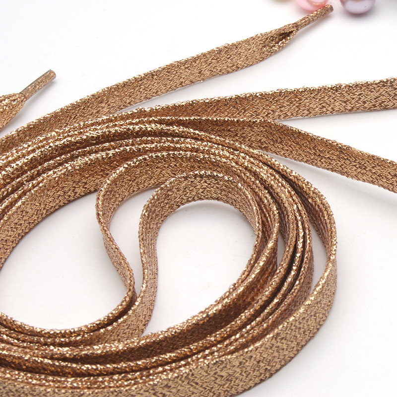 youki flat shoelaces 10mm Flash high quality shoelaces 28colors Silk shoelaces