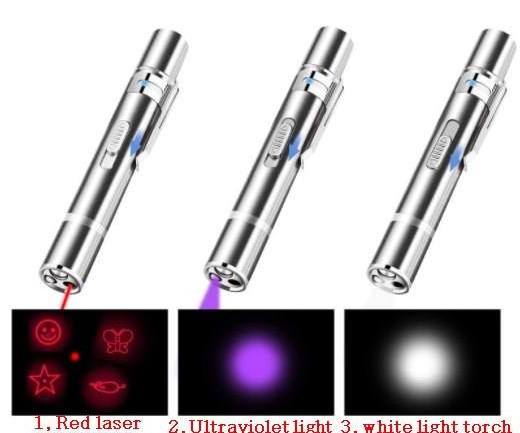 Usb three modes of light portable indoor interactive funny chaser play training agility pet laser pointer for cat dog