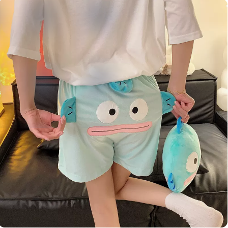 Cute flying three-dimensional elephant nose cartoon pig pig creative plush home couple men and women shorts