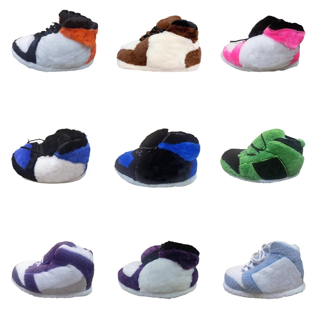 Youki flower winter warm cozy fluffy luxury plush sneaker slippers for men women