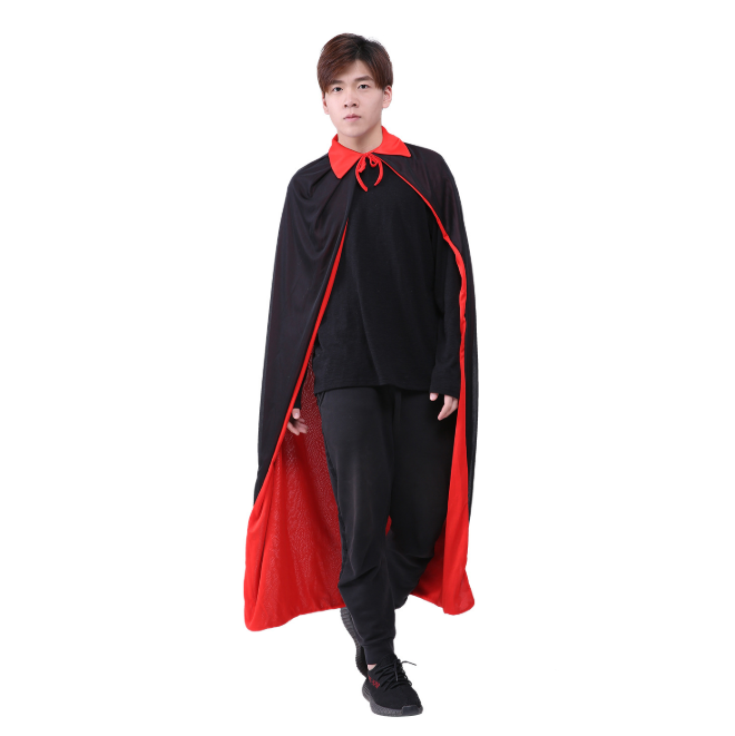 Halloween single layer black adult party cos death vampire witch dress up kids cape