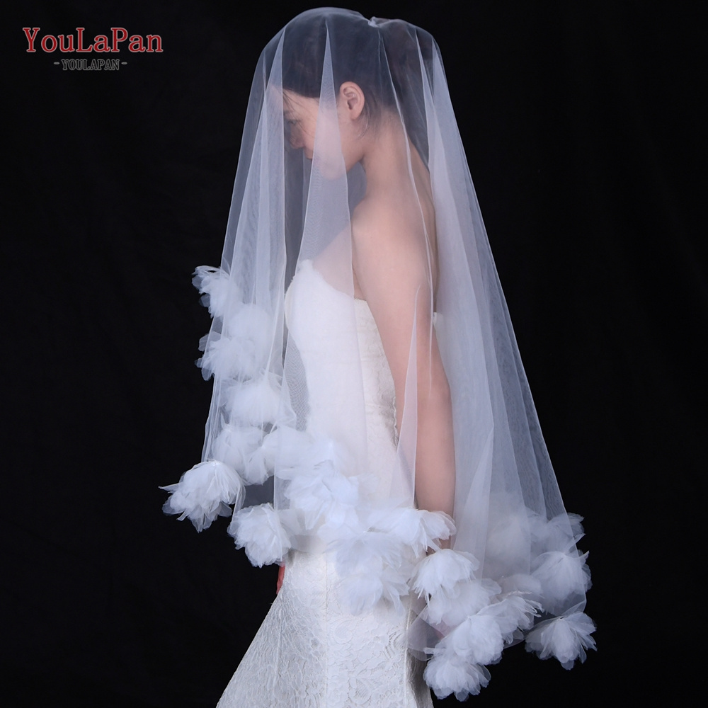 YouLaPan V204 Popular Girls Lace Veil White Flower Edge Ladies Evening Dress Shawl Party Wedding Coat Women's Cape