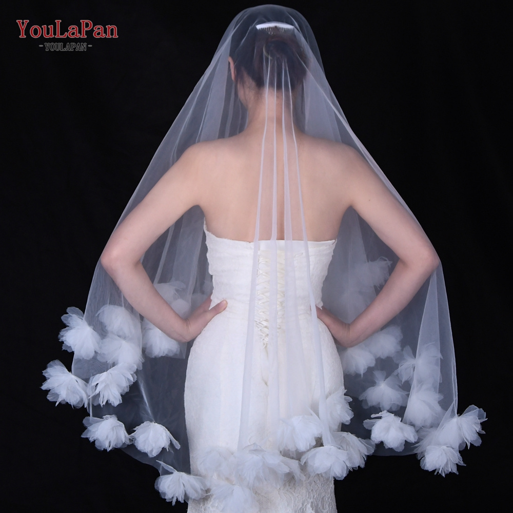 YouLaPan V204 Popular Girls Lace Veil White Flower Edge Ladies Evening Dress Shawl Party Wedding Coat Women's Cape