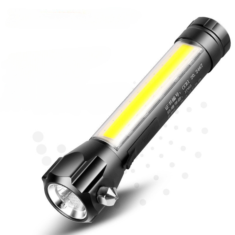 Multi-function Explosion-proof Flashlight Magnetic Solar Energy Car Self-rescue Escape Hammer Emergency Survival Flashlight