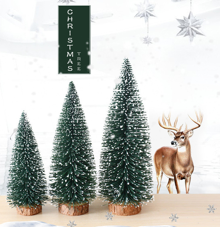 2024 Mini Christmas Tree for Table Cedar Pine Needles Flocking Snowing Christmas Decoration Supplier Artificial Christmas Trees