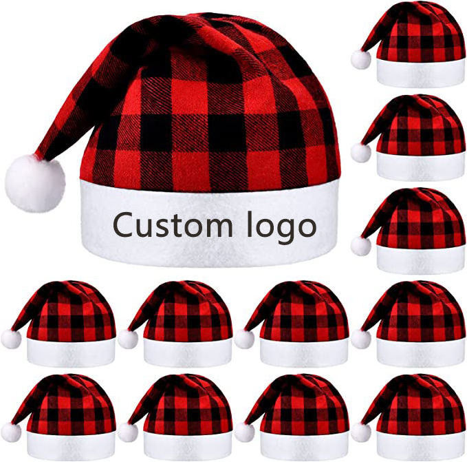 Manufacturers Custom Christmas Hat 2022 New Plush Cute Christmas Hat Adult Child Christmas Hat Wholesale