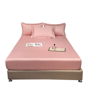 New Class A luxury silky 60 long staple cotton pink fitted box sheet