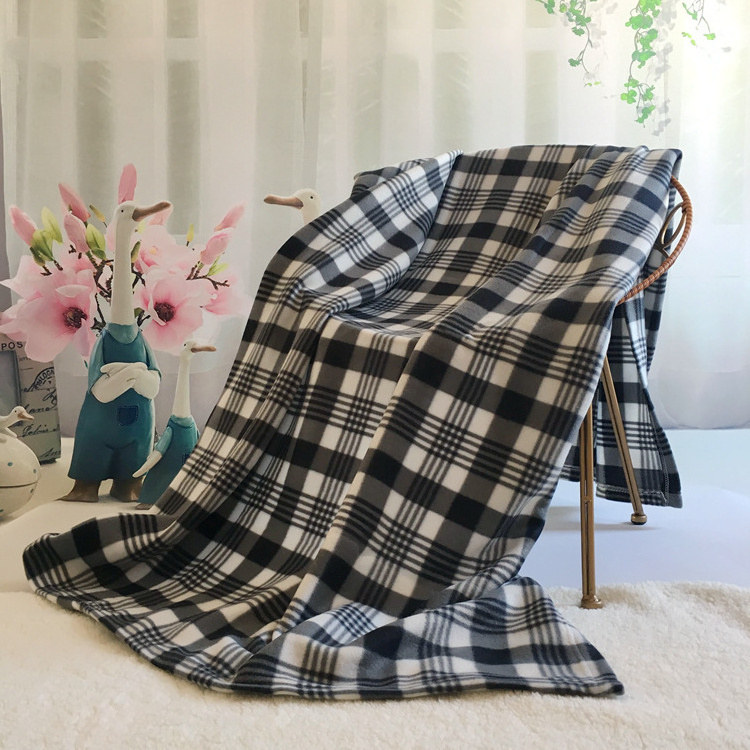 Soft Plaid Patterned Polar Fleece Woollen Tartan Plaid Blanket