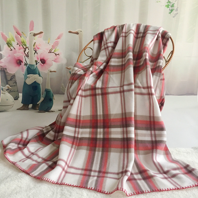 Soft Plaid Patterned Polar Fleece Woollen Tartan Plaid Blanket