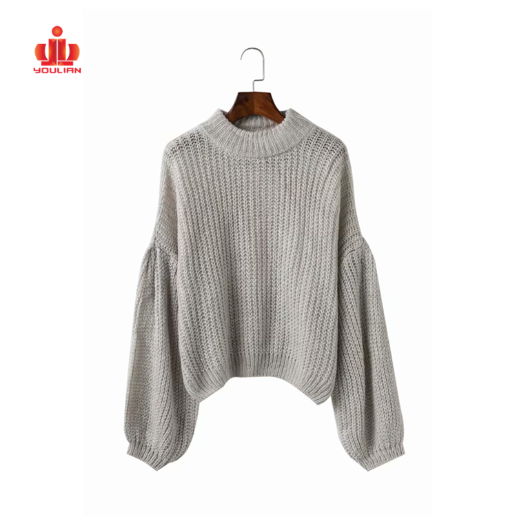 New Women'S Tops Loose Bat Shirt Pullover Cashmere Knitting Lovely Lantern Sleeve Sweater