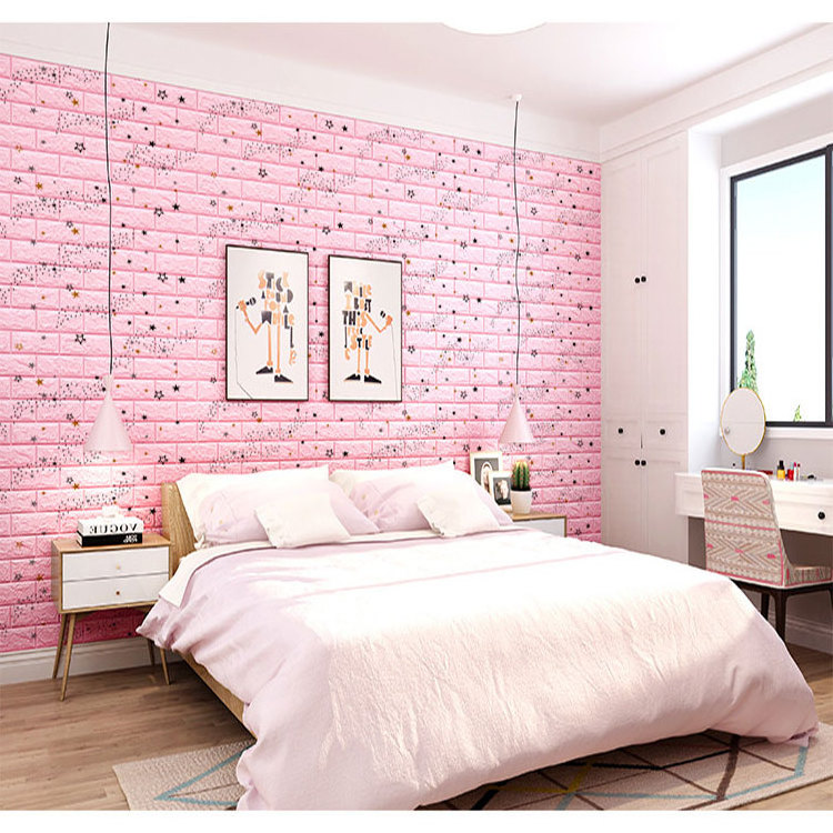 New design self-adhesive 3d stereo foam brick wallpaper wall stickers with pattern for living room and kids room decoration