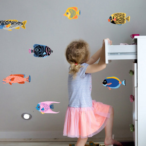 Cartoon Oceanarium fish decoration Wall sticker For kids Tropical Fish wall decoration decals new born baby room wall stickers