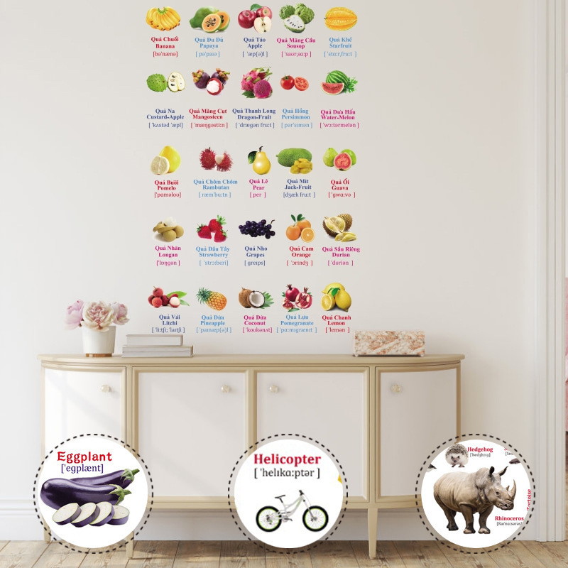 Educational wall sticker Self adhesive Kids baby room friendly removable sticker kids home decor 3D wall decal stickers