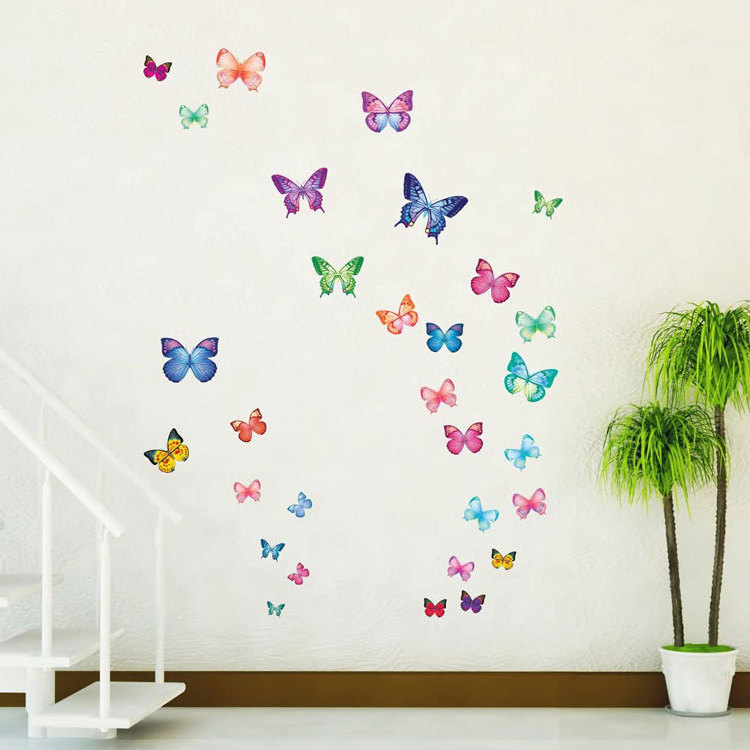 Easily peel 3D roommate custom vinyl waterproof butterfly wall decals for home