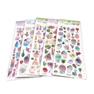 Die cut ins decorative resin vinyl PVC epoxy transparent summer flower 3d crystal sticker