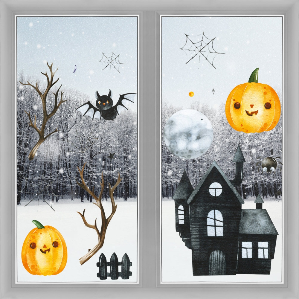 Windows mirror wall decoration halloween 3D cartoon stickers set PVC decorative sticker Home decor sticker