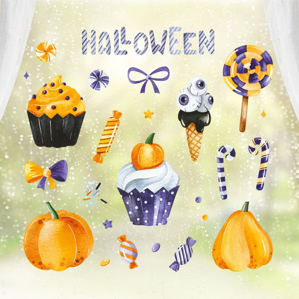 Windows mirror wall decoration halloween 3D cartoon stickers set PVC decorative sticker Home decor sticker