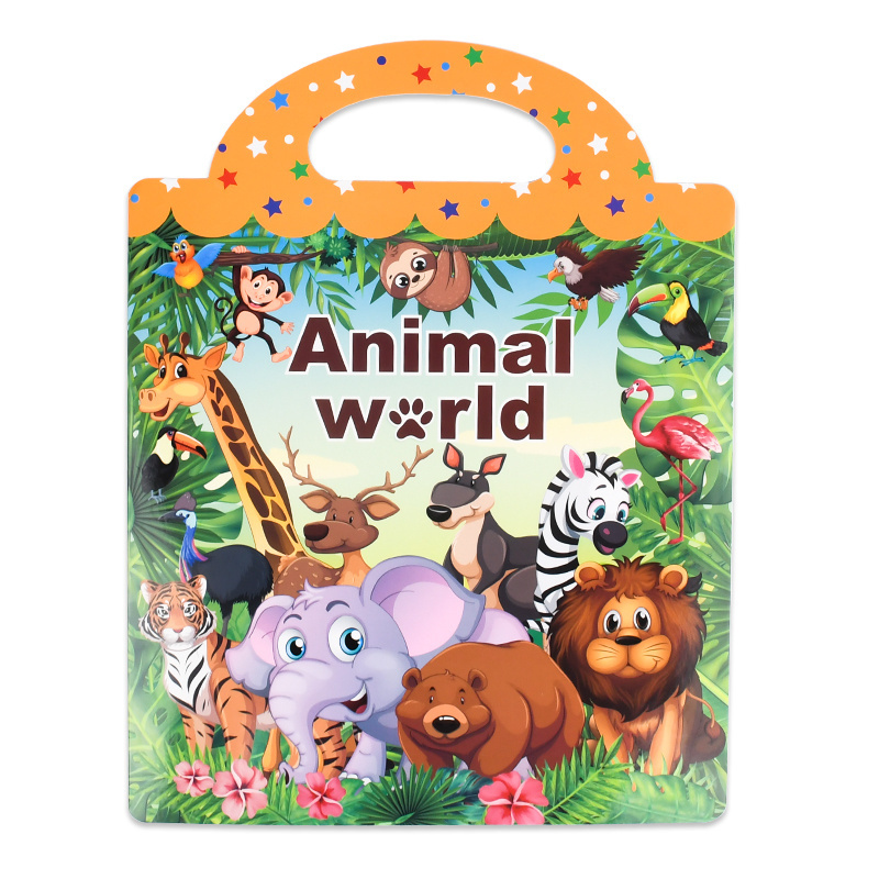 2023 kid learning animal educational activity silicone custom reusable sticker book