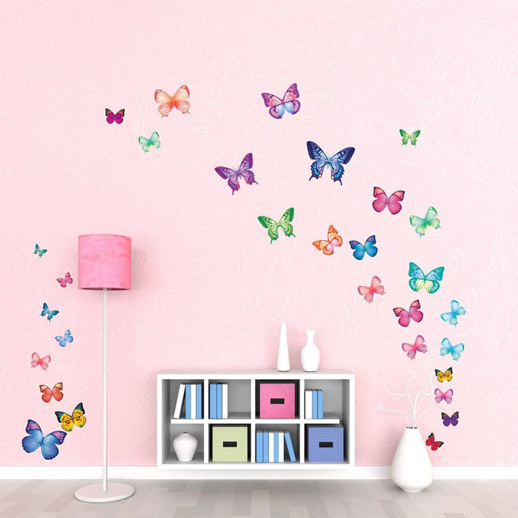 Easily peel 3D roommate custom vinyl waterproof butterfly wall decals for home