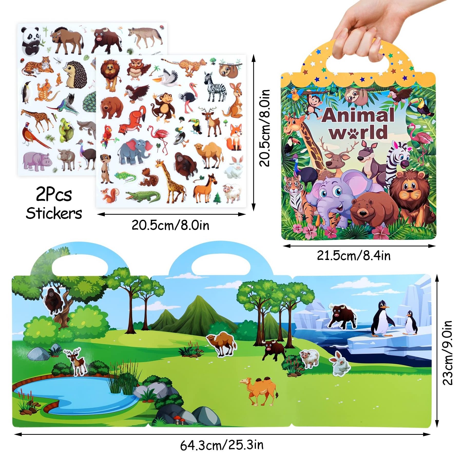 2023 kid learning animal educational activity silicone custom reusable sticker book